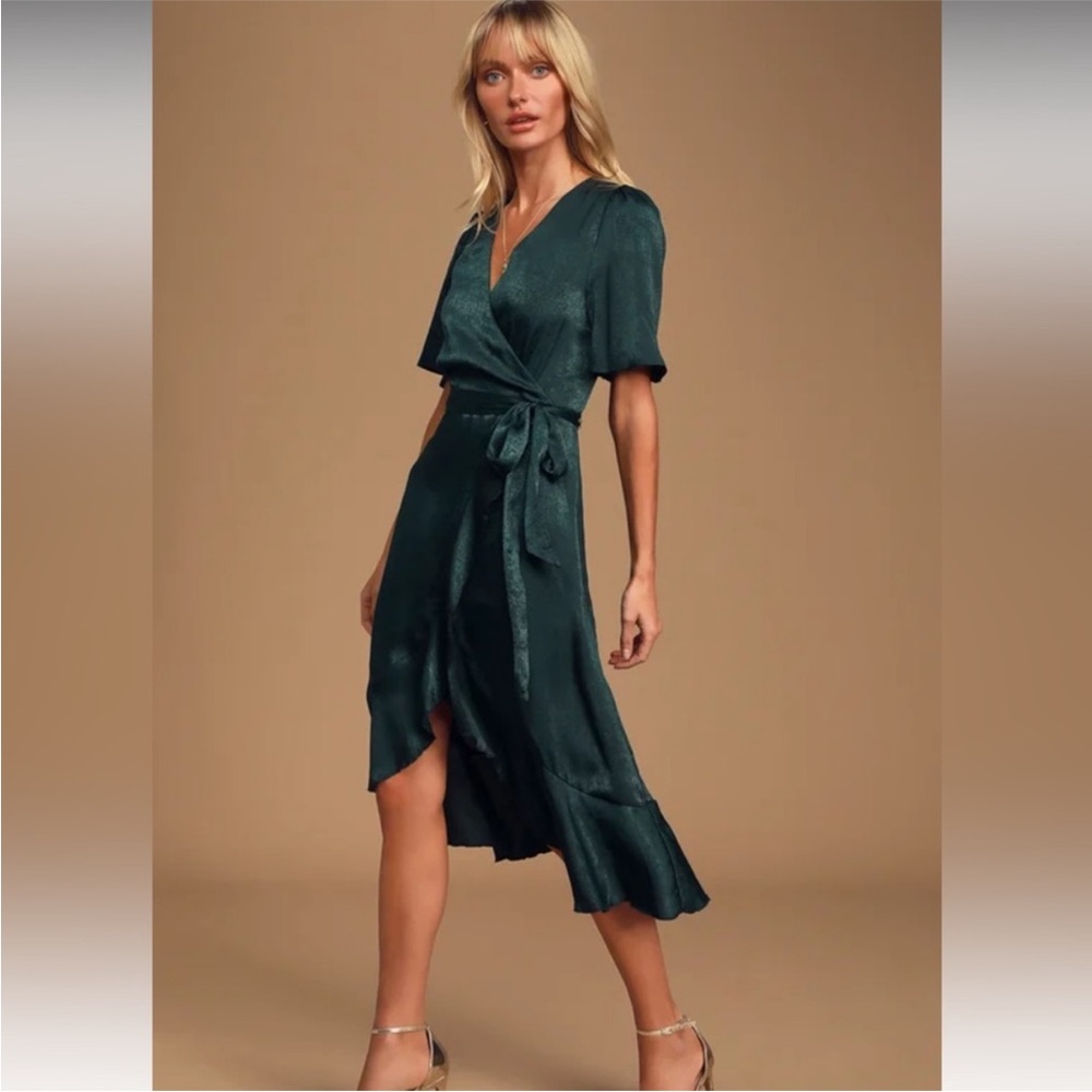 Lulus Green Wrap Dress